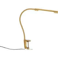 QAZQA Klem bureaulamp messing incl. LED met touch dimmer - Lionard