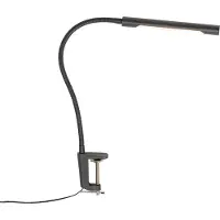 QAZQA Klem bureaulamp zwart incl. LED met touch dimmer - Lionard