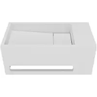 Balmani Mood High handenwasser 36 x 18 cm Mat Witte Solid Surface met handdoekhouder