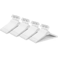 Wicotex -Kledinghanger – SET 40 stuks - houten-kleerhanger, met rok inkepingen en broekspijpen, draaibare haak, Dames en heren kleding - WIT