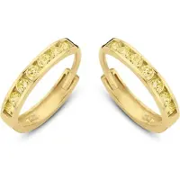 New Bling 9NBG-0585 Gouden Oorringen met Zirkonia Steentjes - Geel - 11x1,9mm - 14 Karaat - Goud