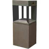 LES JARDINS LED solar-sokkellamp Teckalu sensor teak/zwart Teckalu, dimbaar, hout licht, Hout, Modern, Solar buitenverlichting