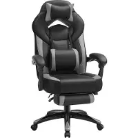 Songmics Bureaustoel, in hoogte verstelbaar, ergonomisch, kunstleer, Zwart
