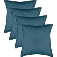 Atmosphera Bank/sierkussens huiskamer Sophia - 4x stuks - 53 x 53 cm - Blauw - polyester - met rits