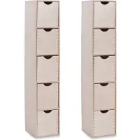 Zeller ladeblok bureau - 2x - 5 lades - 21 x 18 x 87 cm - hout