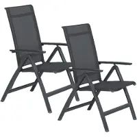 Garden Impressions Santana tuinstoel verstelbaar donker grijs - 2 stuks