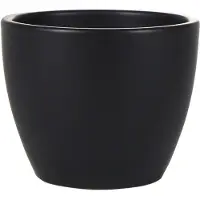 Ter Steege Steege Bloempot - zwart - Scandinavische look - keramiek - 13 x 11 cm - Plantenpotten