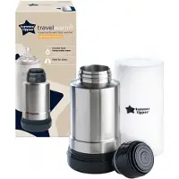 Tommee tippee Closer to Nature - draagbare flessen en voedselverwarmer - ideaal voor op reis - thermisch geïsoleerd - roestvrij staal met lekvrij deksel