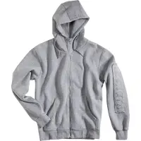 Rokker Logo, rits hoodie unisex ,lichtgrijs ,XXS