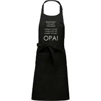 Kariban Mijncadeautje Schort - Wij vragen het aan OPA - opdruk wit - mooie en exclusieve keukenschort - zwart