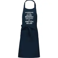 Kariban mijncadeautje - luxe schort - Aangebrand of niet gaar, bekken dicht …. - blauw / navy
