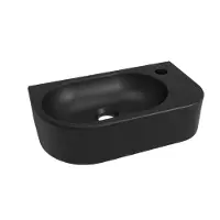 Luca Varess Rondo handenwasser 41 x 22 cm Mat Zwarte porselein