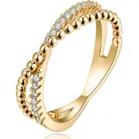 LGT JWLS Dames Ring Verguld met Zirkonia-17mm