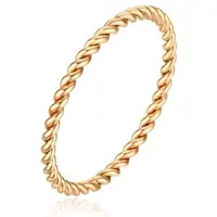 Cilla Jewels Gedraaide Elegante Dames Ring Edelstaal Verguld Goudkleurig-16mm