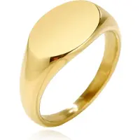 Cilla Jewels Goudkleurige Ovale Dames Zegelring van Edelstaal Verguld-19mm