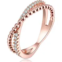 LGT JWLS Dames Ring Rose Verguld met Zirkonia-19mm