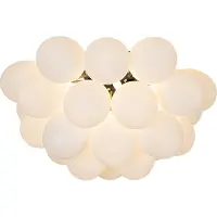 QAZQA Slimme Plafondlamp Zwart met Opaal Glas 6-Lichts Incl. 6 Wifi G9 - Uvas