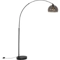 QAZQA Moderne booglamp zwart met smoke glas - Arc