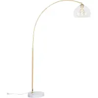 QAZQA Moderne booglamp messing met helder glas - Arc