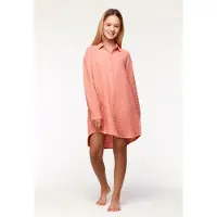 Woody jurk/kleed meisjes/dames in tetra katoen - koraal - 231-2-YDC-W/491 - maat 140
