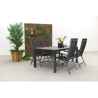 Hartman Salvatore/Kings 4-persoons verstelbare tuinset 180x100 cm. - Antraciet