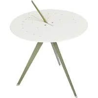 Weltevree | Sundial Table | Koffietafel Rond Zonnewijzer | Bijzettafel Tuin, Tuintafel, Salontafel Buiten | Aluminium Staal Gepoedercoat | Rietgroen RAL 6013