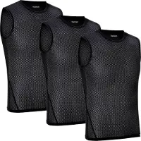 Gripgrab - Ultralight 3PACK Mesh Mouwloos Base Layer Zomer Fiets Ondershirt Polygiene Zweethemd - Zwart - Heren - Maat S