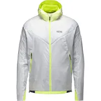 GORE WEAR R5 Gore-Tex Infinium Waterproof Running Hooded Jacket White/Fluorescent Yellow || Maat: S