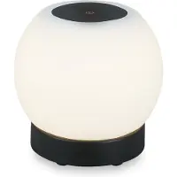 Briloner - POKA - LED Tafellamp Oplaadbaar - Dimbaar - Glas - Snoerloos - Touch - 3W - zwart - Ø16cm