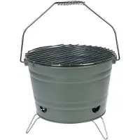 Merkloos BBQ Barbecue Emmer Tafelmodel met Grill - Ø 27 cm Houtskool