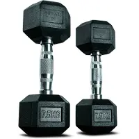 Matchu Sports Hexa dumbbell 7,5 kg - Zwart - 15000 - Rubber