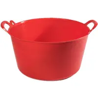 Forte Plastics Set van 2x stuks flexibele emmer/wasmand rood 26 liter - Wasmanden