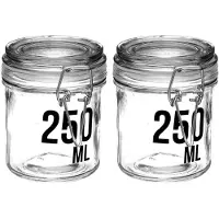 Secret De Gourmet 2x stuks inmaakpotten/voorraadpotten 0,25L glas met beugelsluiting - Voorraadpot