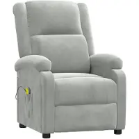 vidaXL Massagestoel fluweel lichtgrijs