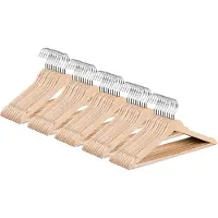 Wicotex Wicotex-Kledinghanger hout-kleerhanger, 50 stuks, met rok inkepingen en broekspijpen, draaibare haak, beige