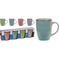 Excellent houseware Beker aardewerk set 4sts 270ml