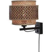 Good&Mojo Bamboe LED Wandlamp Bhutan | 1X E27 Max 60W | Natural/Black