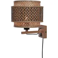 Good&Mojo Bamboe LED Wandlamp Bhutan | 1X E27 Max 60W | Natural/Black