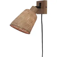 Good&Mojo Design wandlamp Java, hout licht, Woon-/ Eetkamer, Bamboe, Wandlamp design