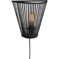 Good&Mojo Bamboe LED Wandlamp Merapi | 1X E27 Max 60W | Black
