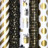 Benza Gatsby cadeaupapier - Extra sterk premium assortiment inpakpapier - 2 meter x 70 cm - 5 Rollen