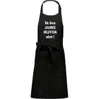 Mijncadeautje Schort - Ik ben Jamie Oliver niet - mooie - grappige - leuke keukenschort - zwart