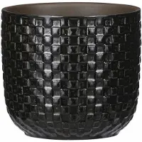 Mica Decorations - Plantenpot - Keramiek zwart - 12 x 11 cm - Plantenpotten