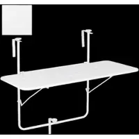 Mica Decorations Balkon Tuin Tafel - 88x51x67 cm - Ijzer - Wit