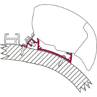 Fiamma FiammaChartago Chick Rapido i80 - i90 luifel adapter voor Fiamma F80/F65 490 cm - Montage adapters