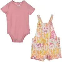 Levi's Set Tuinbroek En Body Roze/geel | Maat: 80