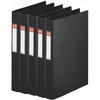 Esselte Ringband mappen/ordners - 5x - zwart - A4 - opbergen - kantoorartikelen