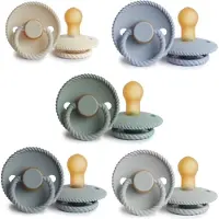 Frigg ROPE Fopspeen set 5 stuks Cream,Sage,powder Blue,French Gray en Silver Gray 0-6 maand