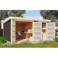 Karibu Tuinhuis Mühlentrup 3 Grijs 404 x 332 cm