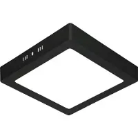 BES LED LED Downlight - 18W - Helder/Koud Wit 6400K - Mat Zwart - Opbouw - Vierkant - Aluminium - 225mm